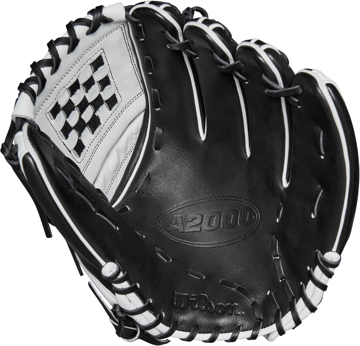 imageWilson A2000 P12 12quot Pitchers Fastpitch GlovesBlackWhiteBlonde