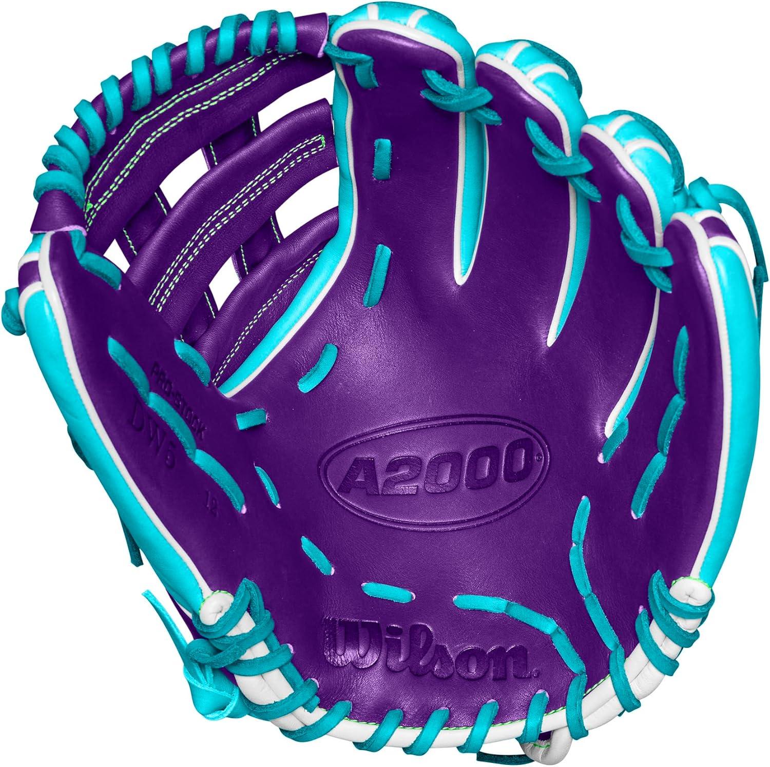 imageWilson Winter 2024 A2000 Baseball GlovesTealPurpleGreen