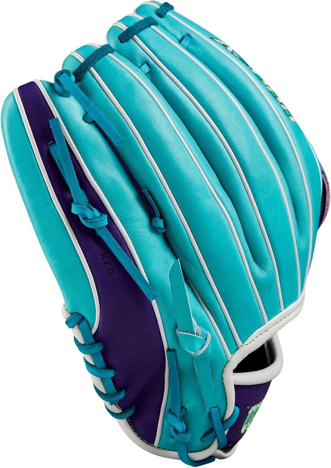 imageWilson Winter 2024 A2000 Baseball GlovesTealPurpleGreen