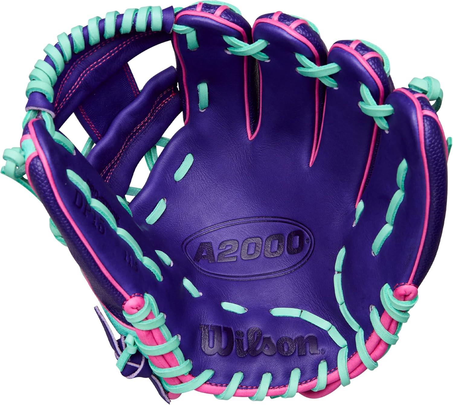 imageWilson Winter 2025 A2000 Baseball GlovesPurpleSeafoamFlamingo