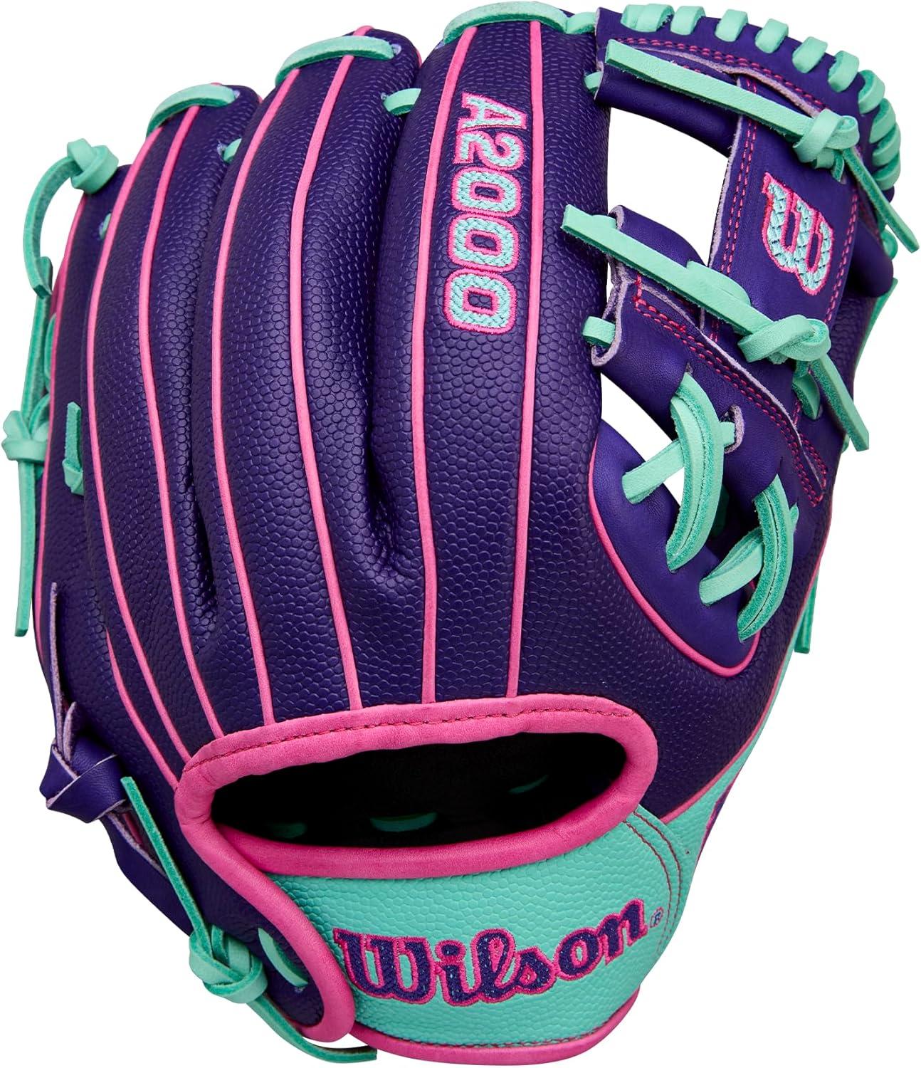 imageWilson Winter 2025 A2000 Baseball GlovesPurpleSeafoamFlamingo