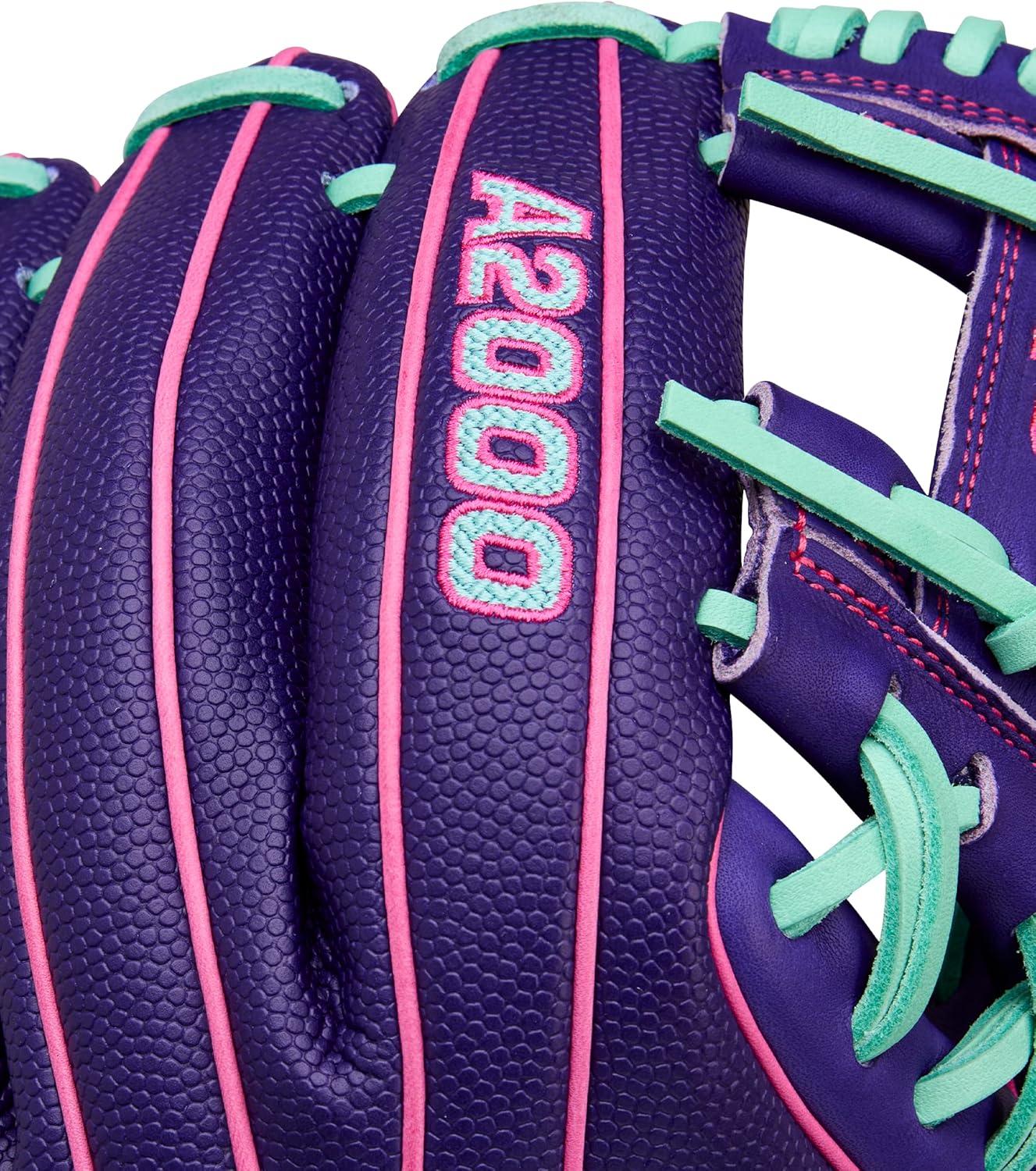 imageWilson Winter 2025 A2000 Baseball GlovesPurpleSeafoamFlamingo