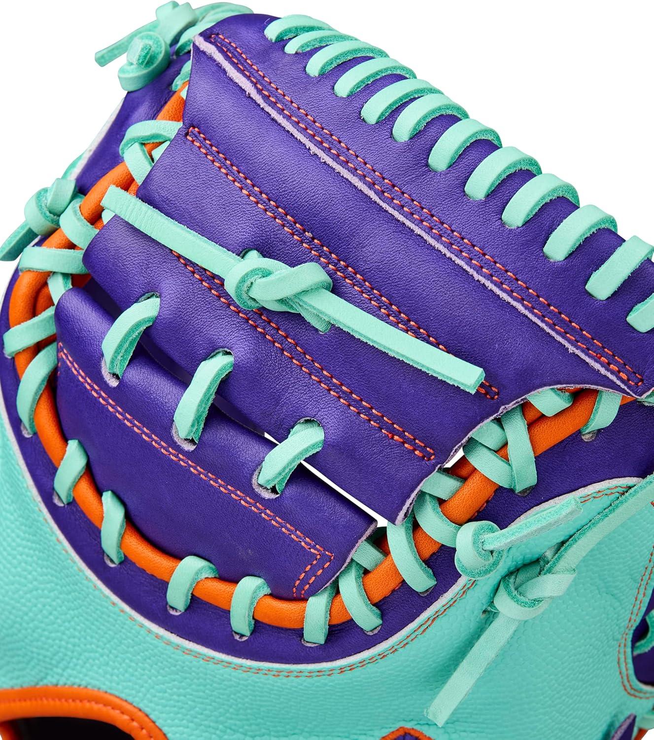 imageWilson Winter 2025 A2000 Baseball GlovesSeafoamPurpleOrange