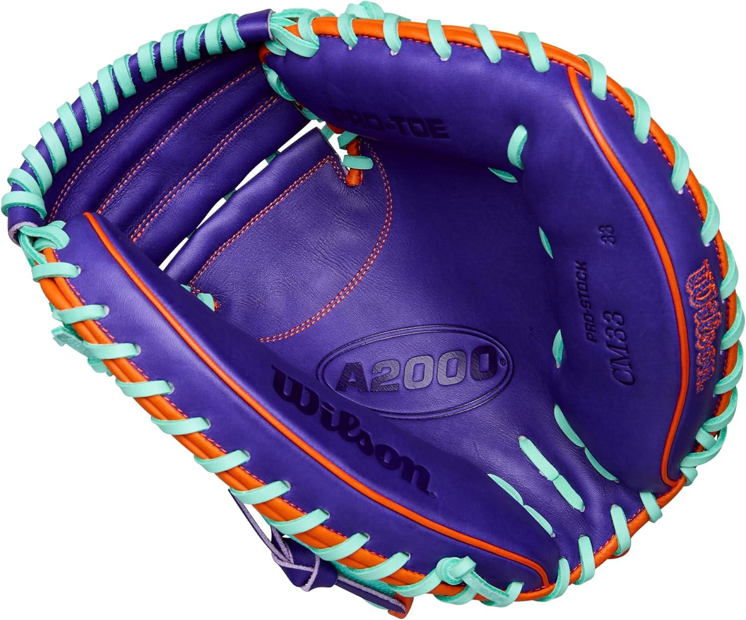 imageWilson Winter 2025 A2000 Baseball GlovesSeafoamPurpleOrange