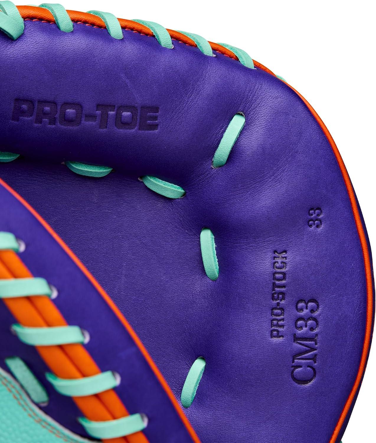 imageWilson Winter 2025 A2000 Baseball GlovesSeafoamPurpleOrange