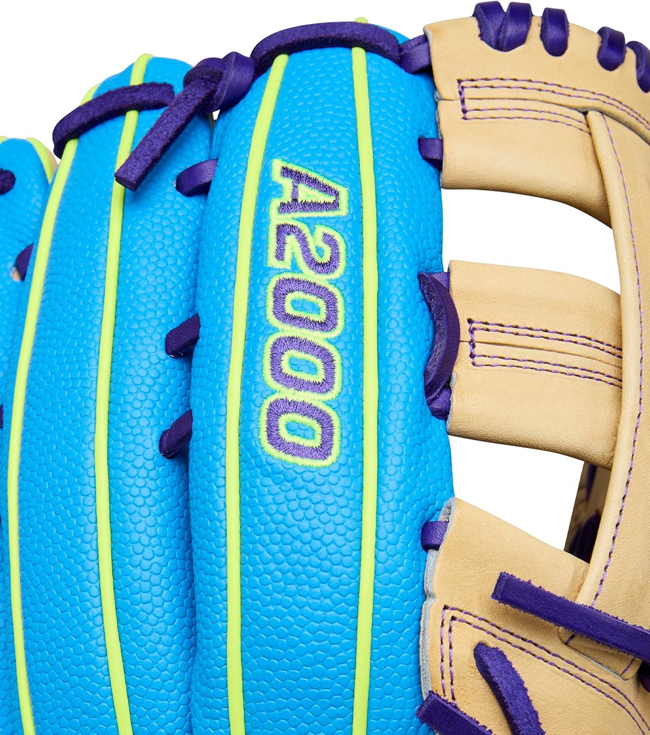 imageWilson Winter 2025 A2000 Baseball GlovesSky BlueBlondeOptic Yellow