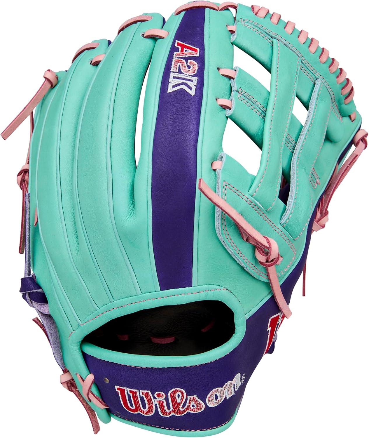 imageWilson Winter 2025 A2K Baseball GlovesSeafoamPurplePink