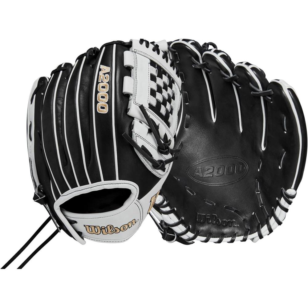 imageWilson A2000 P12 12quot Pitchers Fastpitch GlovesBlackWhiteBlonde
