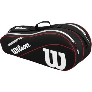 imageWILSON Advantage III Tennis Racket Bag  Holds up to 6 Rackets BlackWhiteRed
