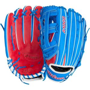 imageWILSON 2024 A1000 Outfield Baseball GlovesRoyalRedWhite