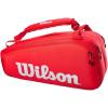 image:imageWILSON Super Tour Tennis Racket Bag  RedWhite Holds up to 9 Rackets