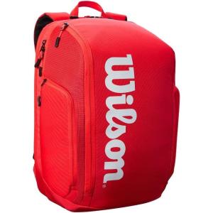image:imageWILSON Super Tour Tennis Backpack  RedWhite Holds up to 2 Rackets