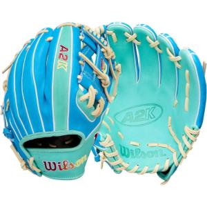 image:imageWilson Spring 2026 A2K Baseball GlovesTropical BlueX Seafoam Blonde