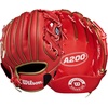 image:imageWilson  A200  Youth TBall amp Baseball Glove  Mitt  Sizes 9  10  Right  Left Hand Throw  Multiple StylesRedMetallic Gold