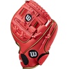 image:imageWilson  A200  Youth TBall amp Baseball Glove  Mitt  Sizes 9  10  Right  Left Hand Throw  Multiple StylesRedMetallic Gold