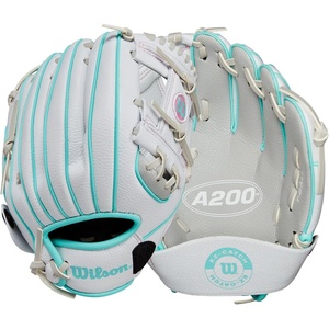 image:imageWilson  A200  Youth TBall amp Baseball Glove  Mitt  Sizes 9  10  Right  Left Hand Throw  Multiple StylesSilverWhiteTeal